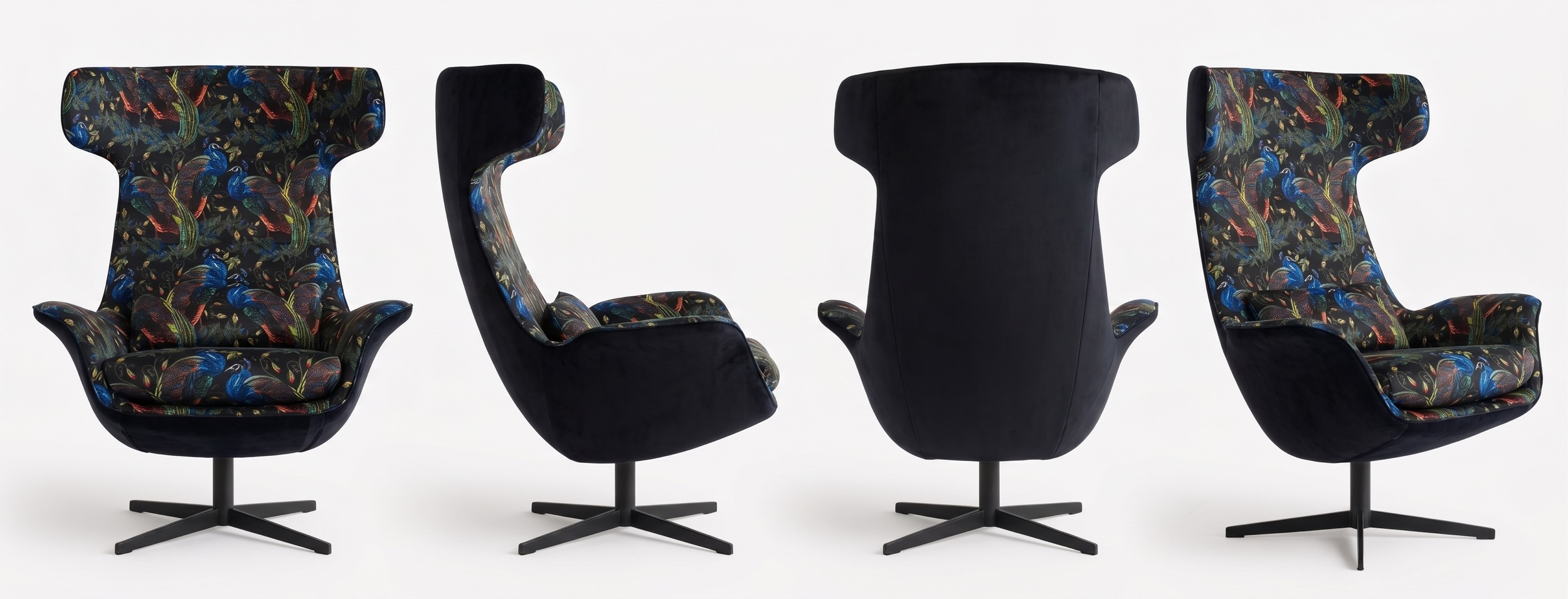 Peacock velvet Black velvet black